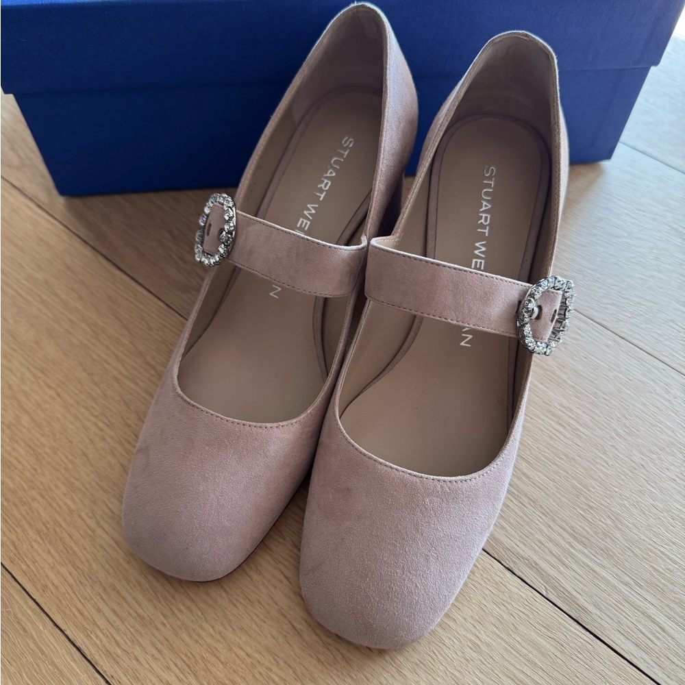 NIB Stuart Weitzman Sloane 60 Mary Jane Nude/Beige US5